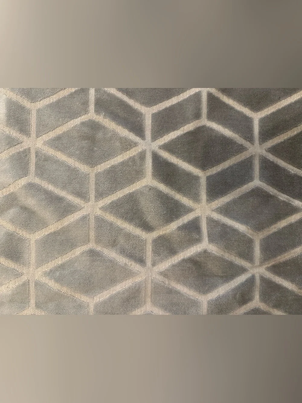 Geometric Gray Velvet 22 inch Pillow Covers- Set of 2